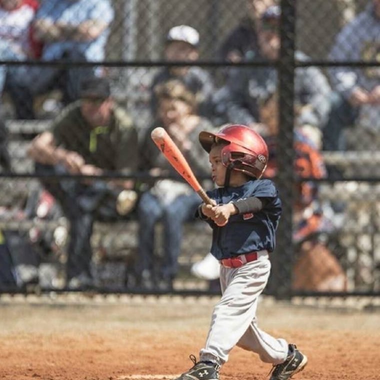 Don Pollard Jr.'s son playing baseball