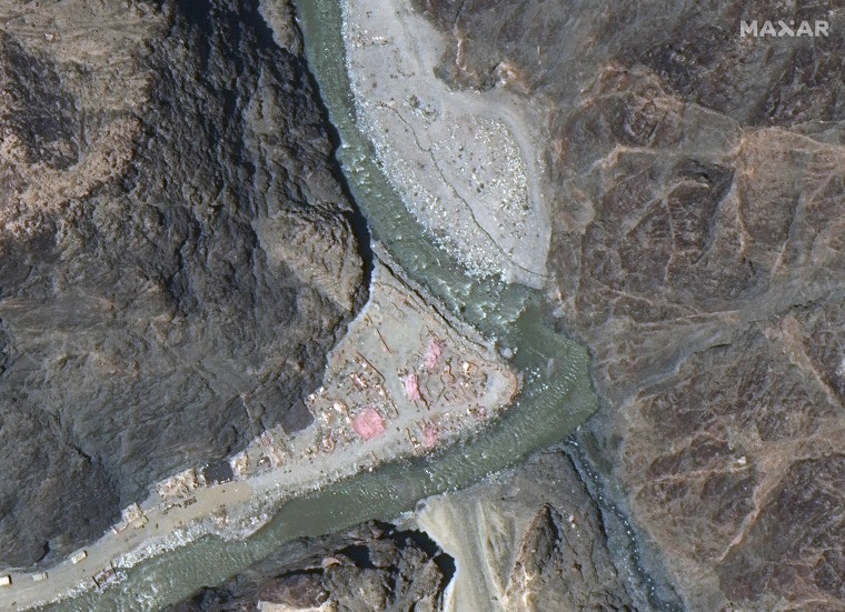 Image: Maxar WorldView-3 satellite image shows close up view of the Line of Actual Control (LAC) border and patrol point 14 in the eastern Ladakh sector of Galwan Valley
