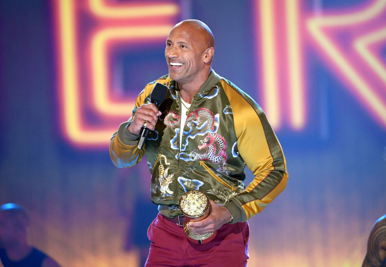 Dwayne Johnson accepts the MTV Generation Award during the 2019 MTV Movie and TV Awards in Santa Monica, Calif., on June 15, 2019.