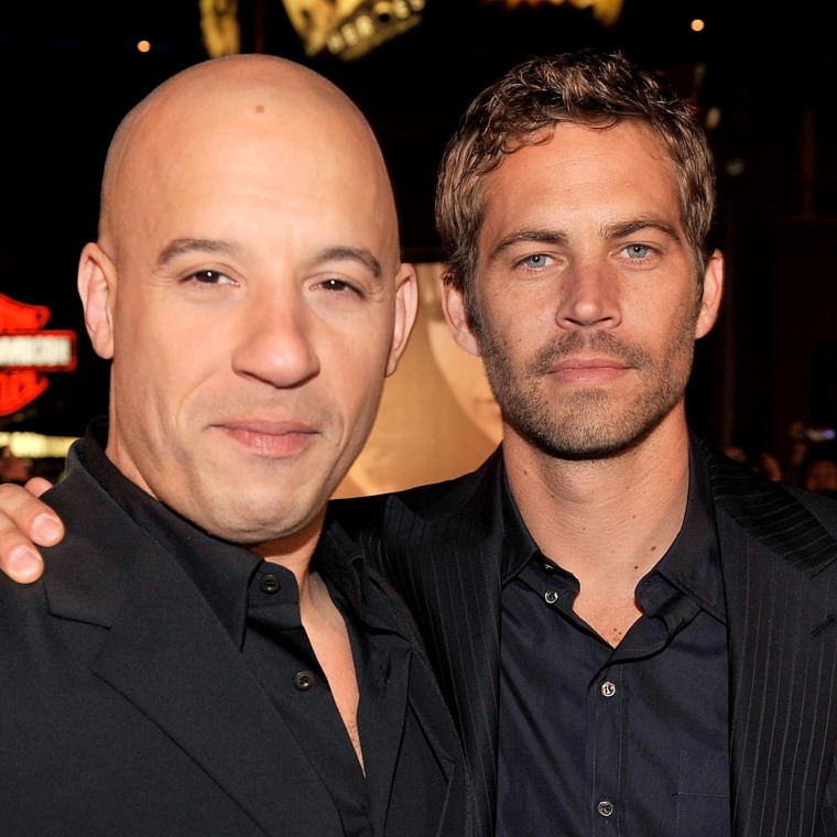 Vin Diesel, left, and Paul Walker co-starred together in five of the "Fast &amp; Furious" movies.
