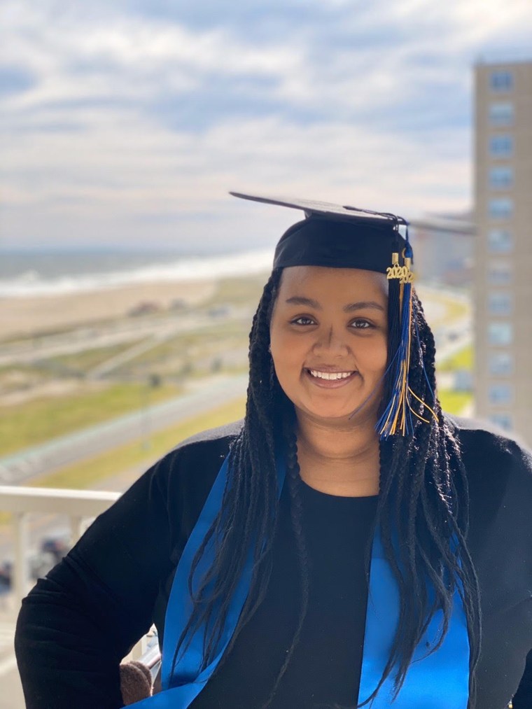 Zuher Ibrahim was disappointed when she realized her family wouldn't see her walk at her college graduation. She took some photos in her cap and gown so her family in Ethiopia could see what graduation might have been like. 