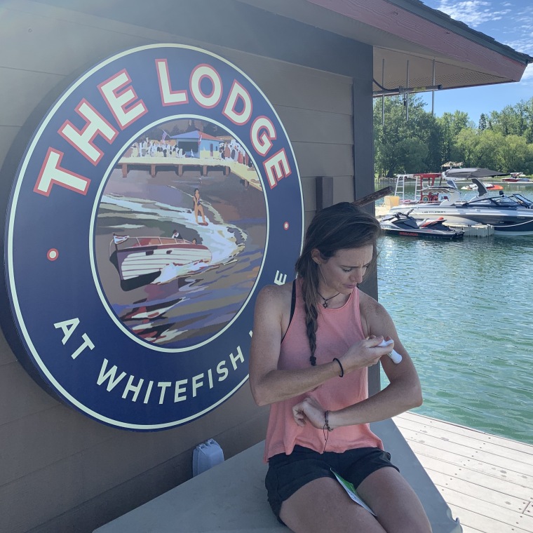 Using the Bug Bite Thing at the lake