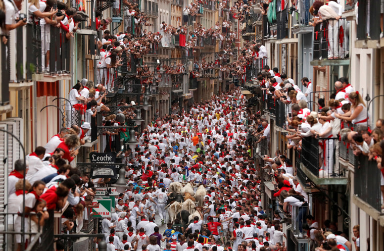 Image: Running of the bulls in 2019