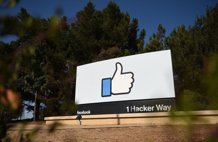 The Facebook \"like\" sign at Facebook's corporate headquarters in Menlo Park, Calif., on Oct. 23, 2019.