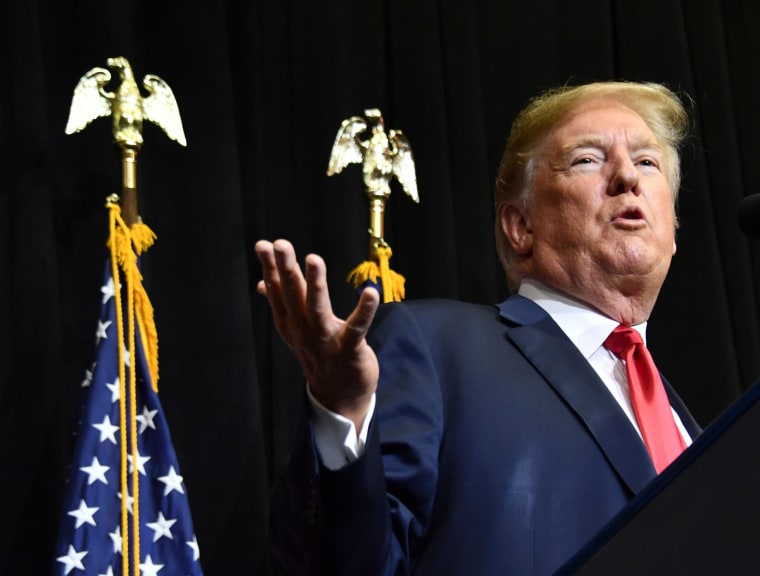 President Donald Trump speaks during a fundraiser in Sioux Falls, S.D., on Sept. 7, 2018.