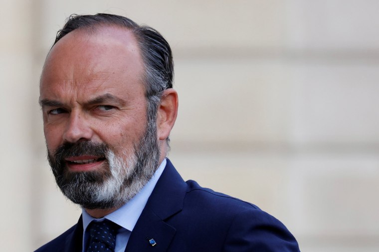 Image: French Prime Minister Edouard Philippe arrives for a meeting at the Elysee Palace in Paris, France
