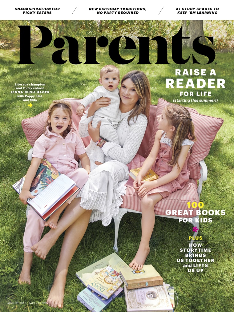 Jenna and the kiddos pose for the cover of Parents magazine's August issue.
