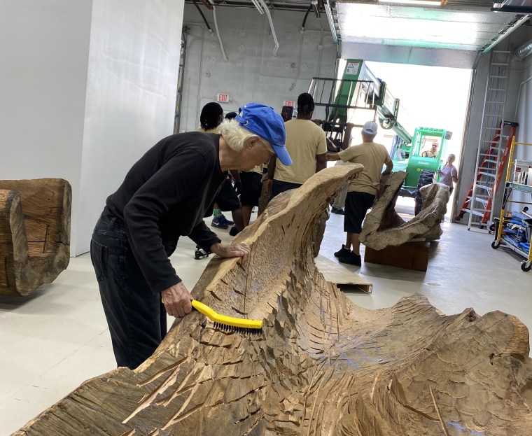 Mika Brzezinski's mom, Emilie, working on her art sculptures during the coronavirus pandemic.