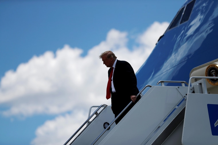 Image: U.S. President Trump arrives at Green Bay Austin Straubel International Airport in Green Bay, Wisconsin
