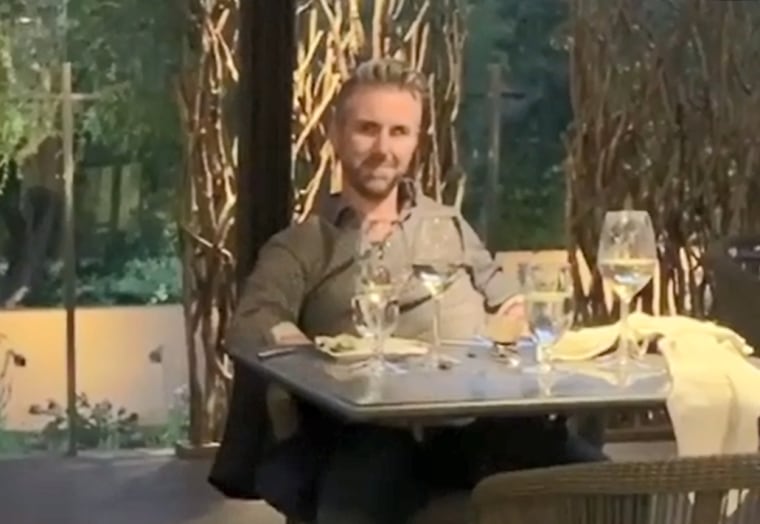 Solid8 CEO Michael Lofthouse in a viral video where he yells anti-Asian comments at a restaurant in Carmel Valley, Calif.