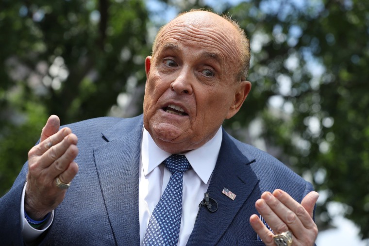 Image: Rudy Giuliani Speaks To Media Members At The White House