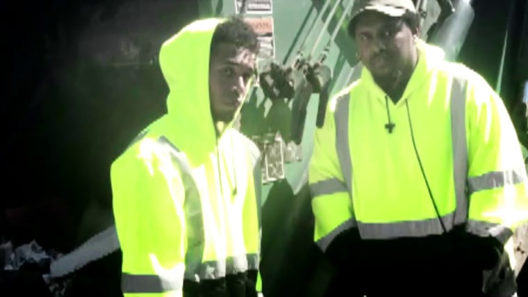 Rehan Staton (left) and his older brother, Reggie, worked at a sanitation company collecting trash and cleaning dumpsters to help keep his academic dreams alive. 