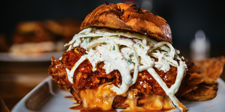 Isaac Toups' Fried Chicken and Brie Sandwich with Tabasco Butter Sauce
