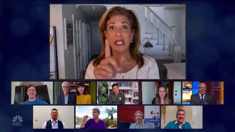 Hoda correctly guesses "The Voice" during a video conference game of charades in the "30 Rock" reunion special.