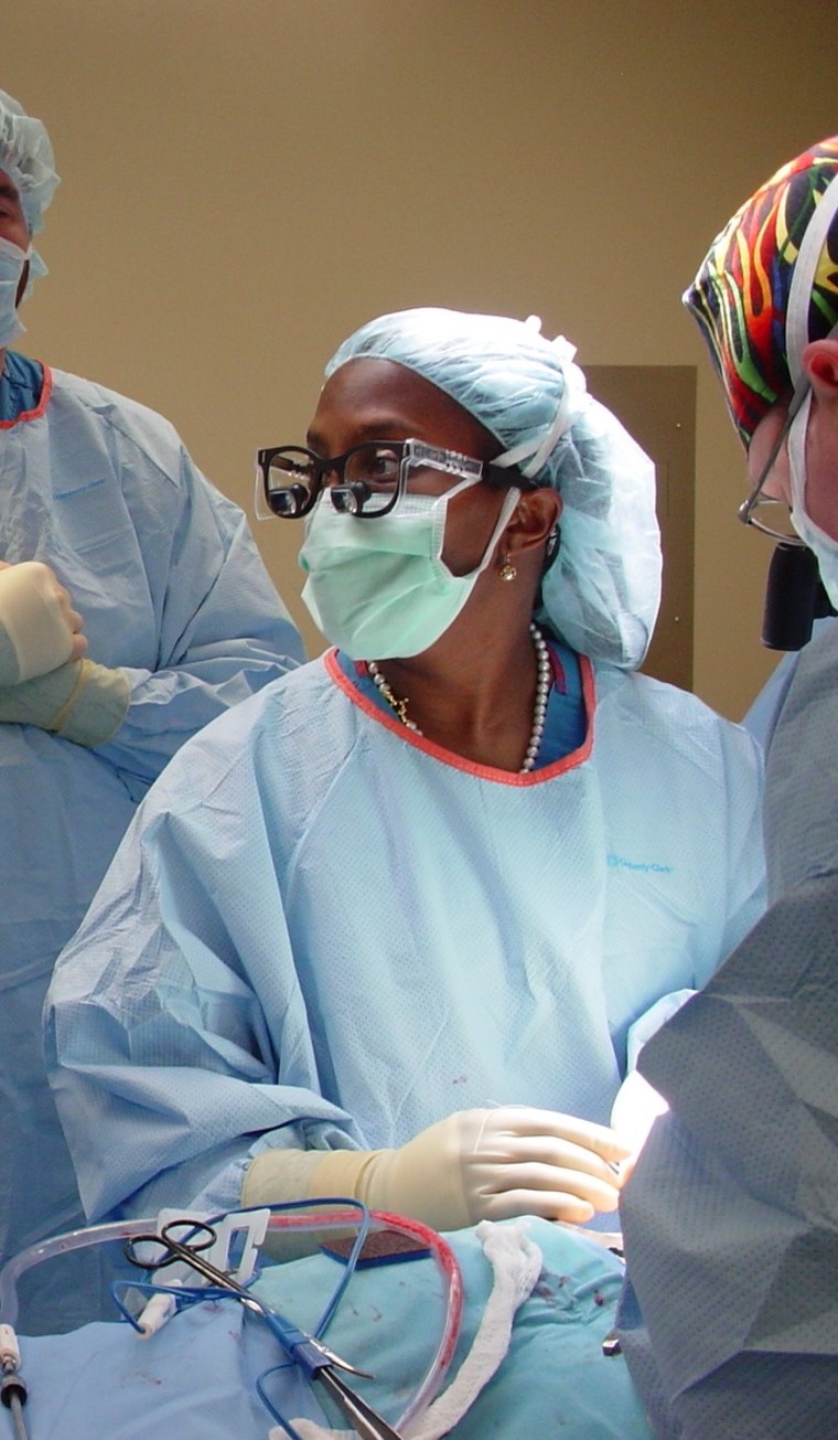 Dr. Odette Harris in the operating room.