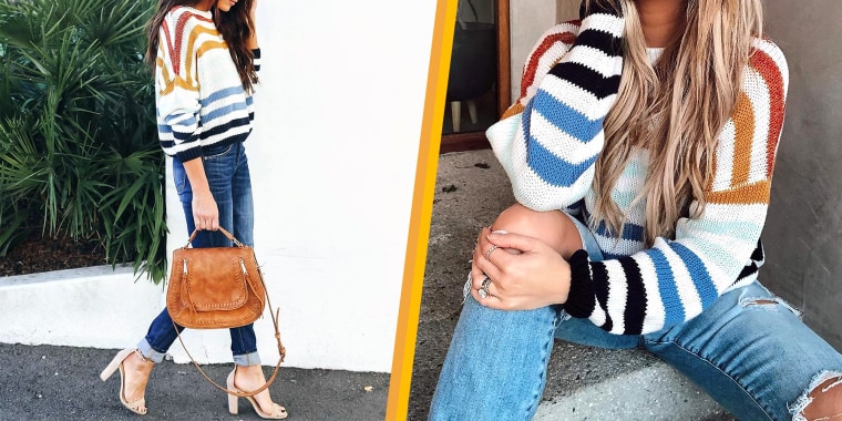This adorable sweater could work as a top or even a bathing suit cover-up.