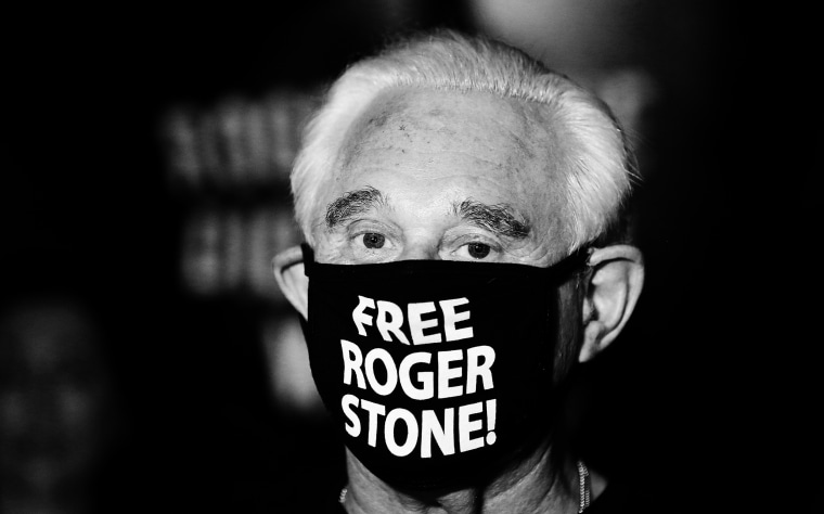 Image: Roger Stone reacts after Trump commuted his federal prison sentence in Fort Lauderdale