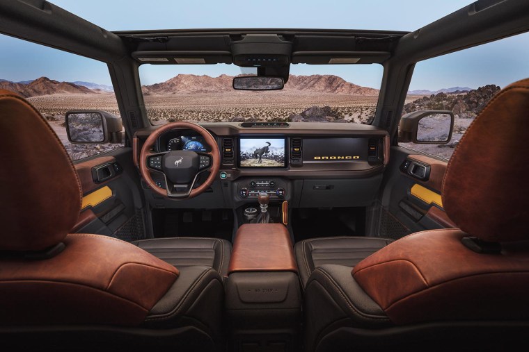 Prototype version of the all-new 2021 two-door Bronco interior.