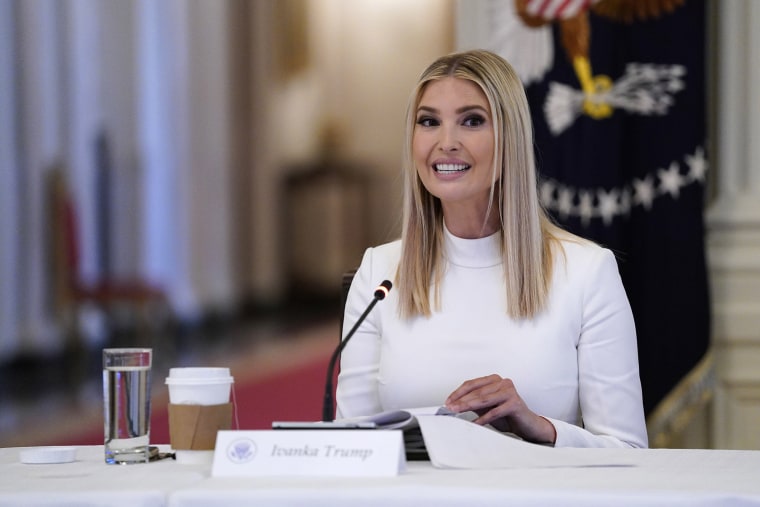 Image: Ivanka Trump speaks during a meeting in the East Room of the White House.