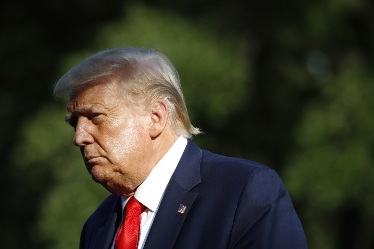 Image: President Donald Trump walks on the South Lawn of the White House