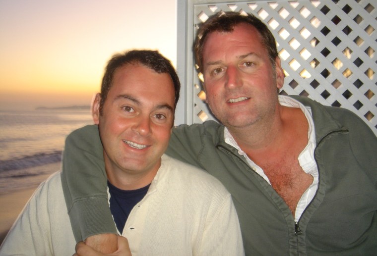 Mike Rucker, left, and his husband John Beardsley.
