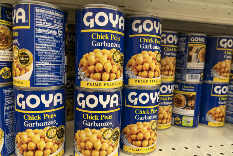 Image: Products by Goya Foods Company seen on shelves of Stop&Shop