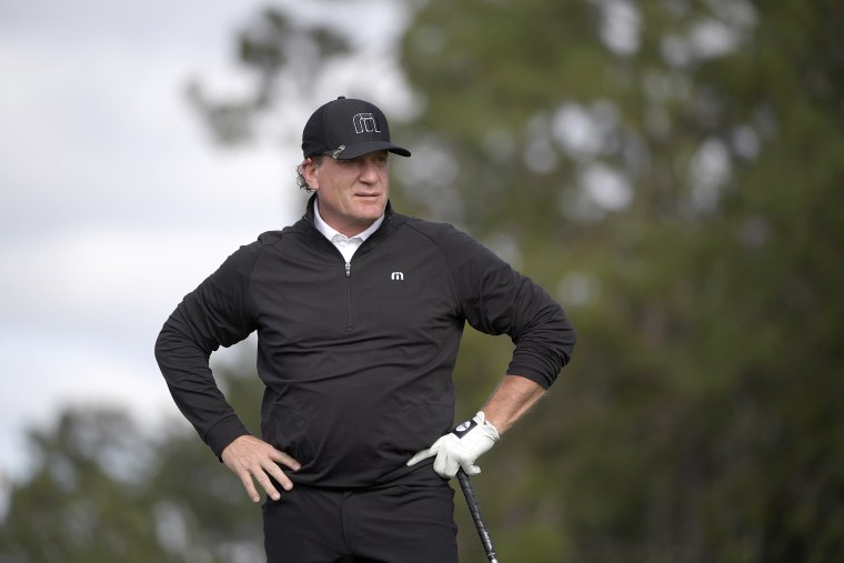 Jeremy Roenick plays in the Tournament of Champions LPGA golf tournament in Lake Buena Vista, Fla., on Jan. 20, 2019.