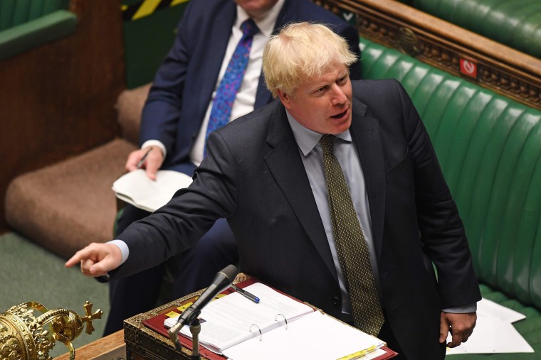 Image: Britain's Prime Minister Boris Johnson speaking during Prime Minister's Questions in the House of Commons