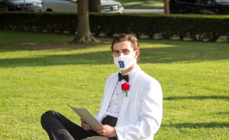 Logan Glick at his Bronxville High School graduation ceremony.