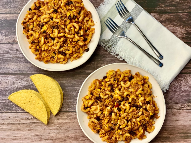 Can't decide between tacos and macaroni and cheese? Enjoy both! 