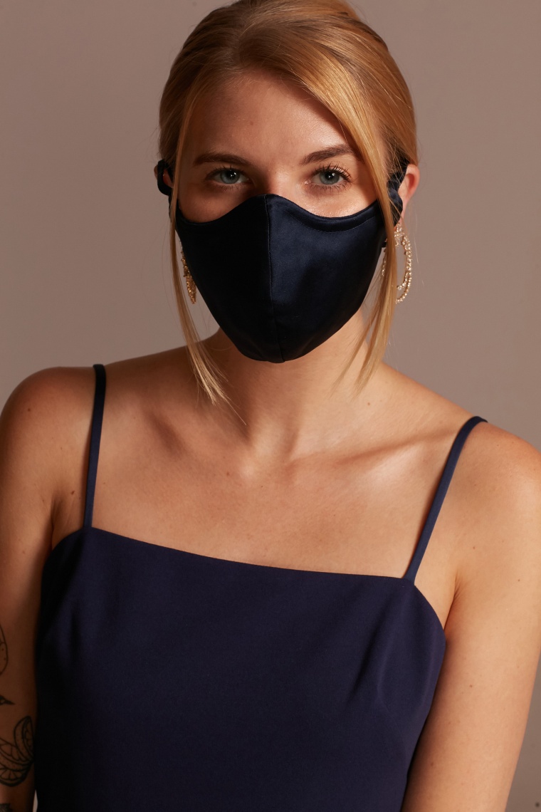 These satin bridesmaid masks can be made to exactly match their dresses.