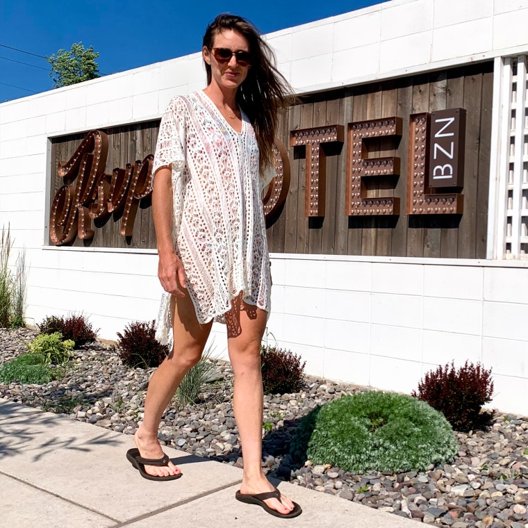 Shop TODAY contributor Katie Jackson wearing her favorite bathing suit cover-up.
