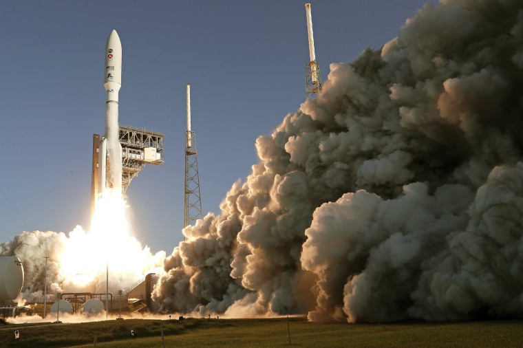 A United Launch Alliance Atlas V rocket lifts off from pad 41 at the Cape Canaveral Air Force Station Thursday, July 30, 2020, in Cape Canaveral, Fla. The mission will send a Mars rover to the Red Planet to search for signs of life, explore the planet's geology and much more.