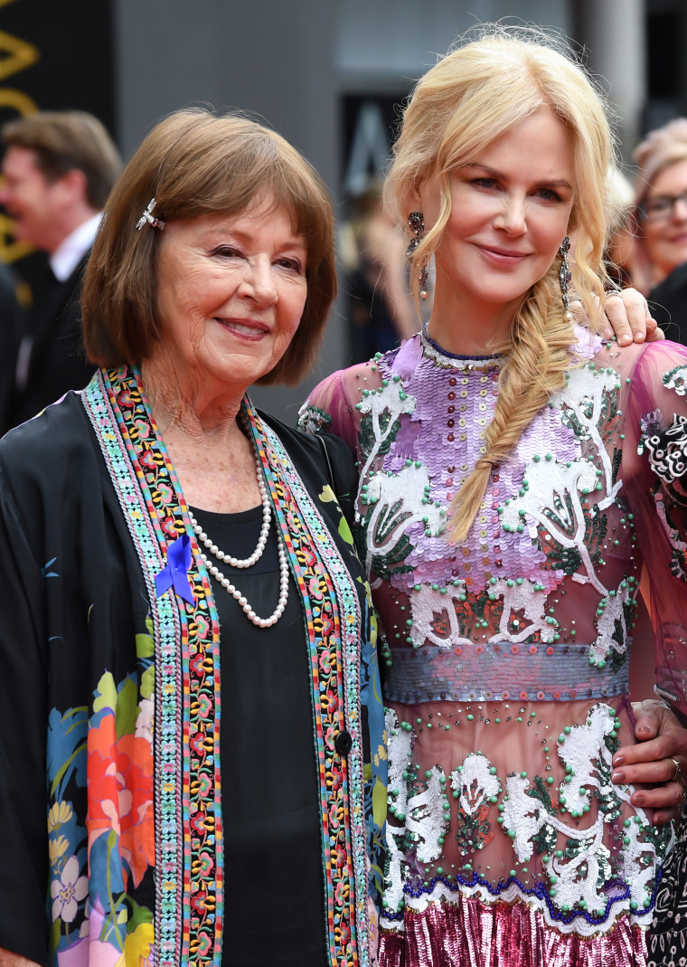 Actress Nicole Kidman with her mother, Janelle