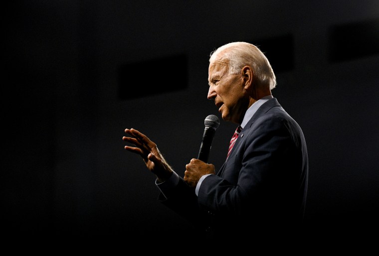 Image: Joe Biden speaks at the Presidential Gun Safety Forum in Las Vegas on Oct. 2, 2019.