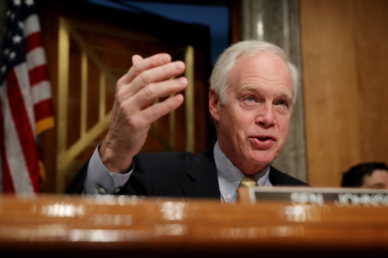 Image: Sen. Ron Johnson, R-WI, speaks at a hearing on Capitol Hill on Nov. 14, 2019.