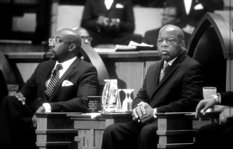 Rep. John Lewis with Ebenezer pastor Raphael G. Warnock.