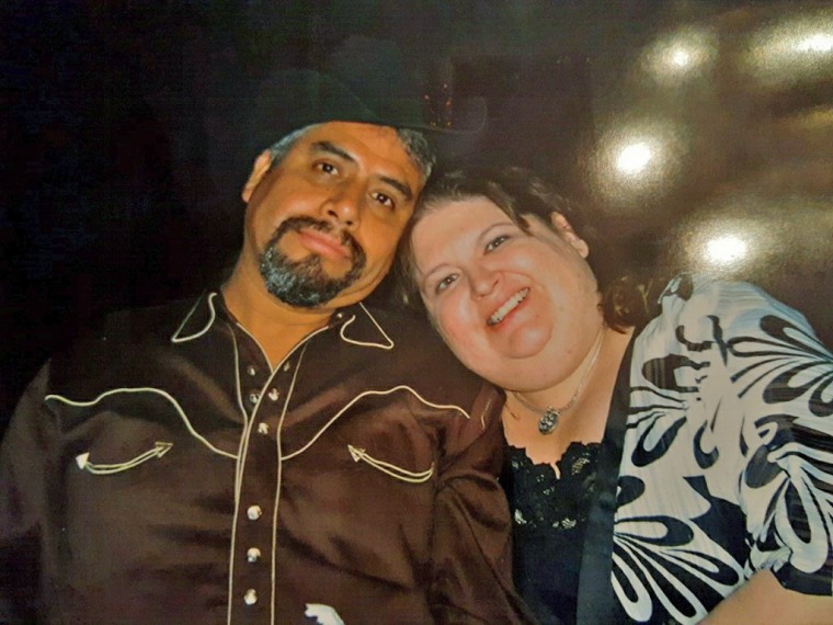 Leonor Quiroz and her late husband Valentin Quiroz, 52, who died of COVID-19 in May.