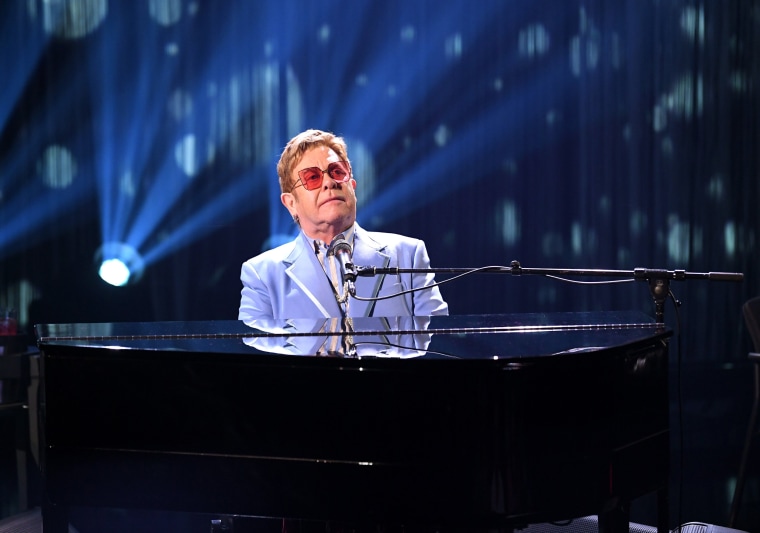 Elton John performs in Los Angeles on Oct. 16, 2019.