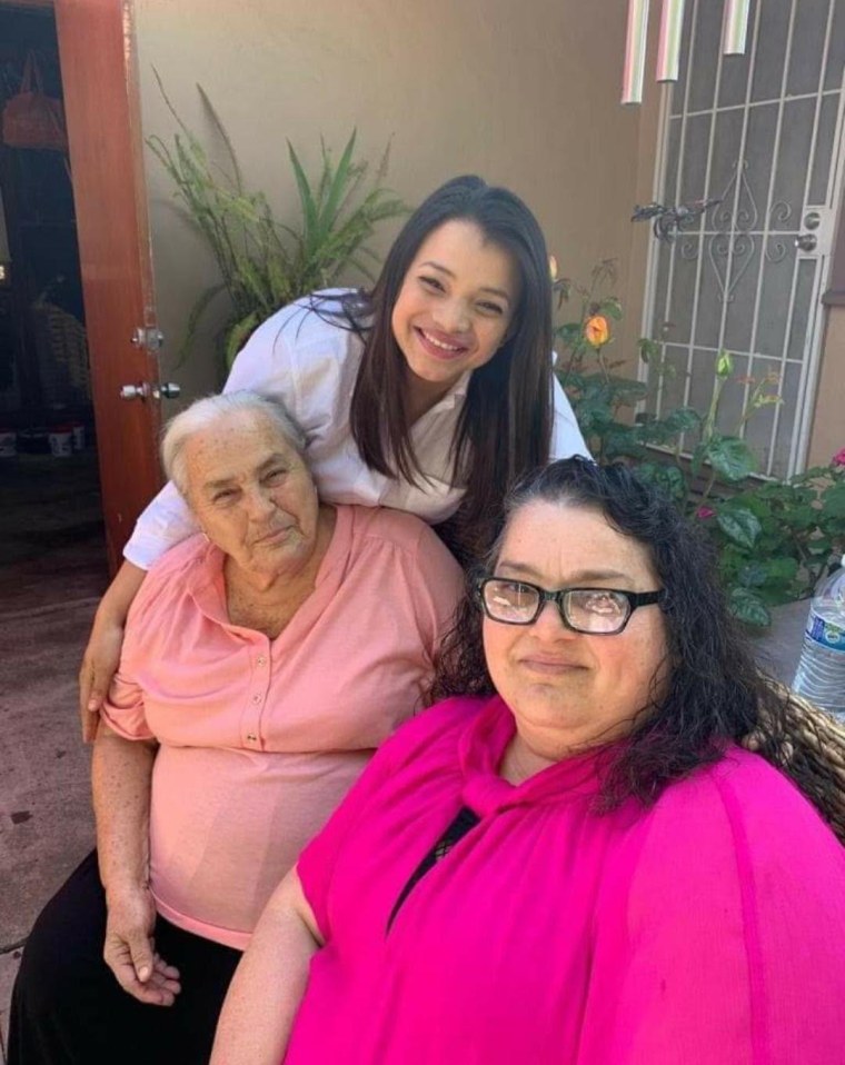 IMAGE: Angely Rodriguez Lambert with her grandmother and her aunt 