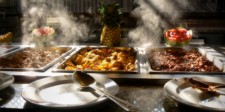 Hot Food from a Tropical  Buffet