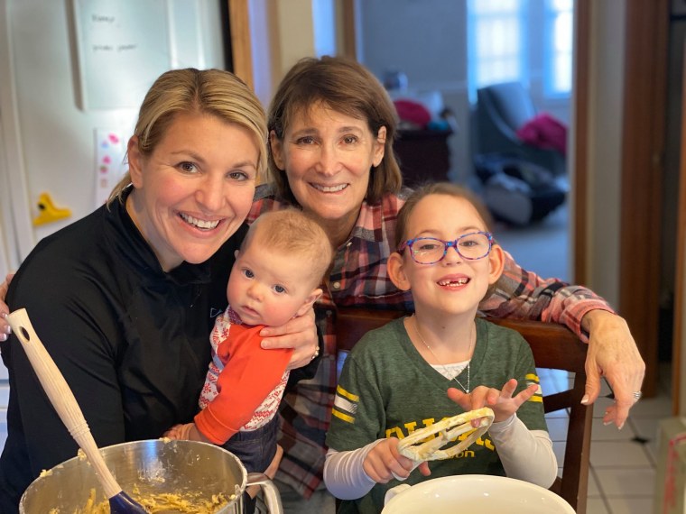Grandmother Carol Skrysak is pictured with daughter Stacey Skrysak and granddaughters Peyton and Piper.