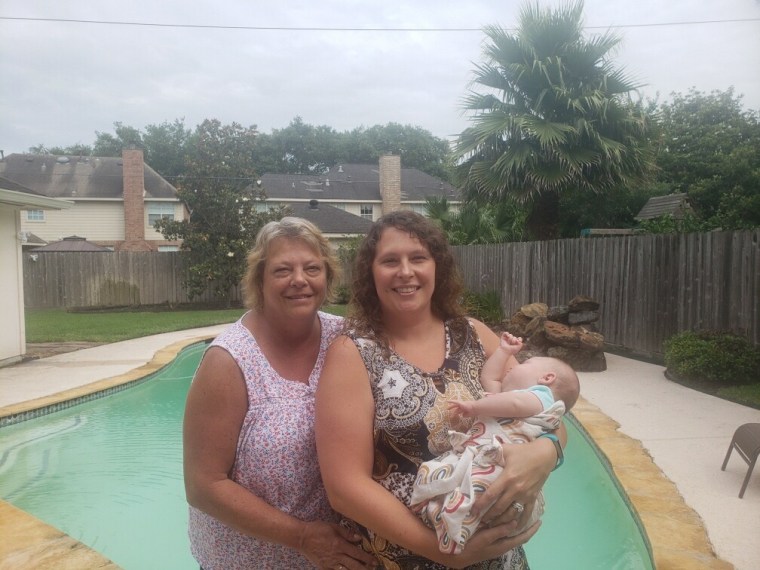 Cara Deighan with her mother, Lori Cygan, and her baby girl