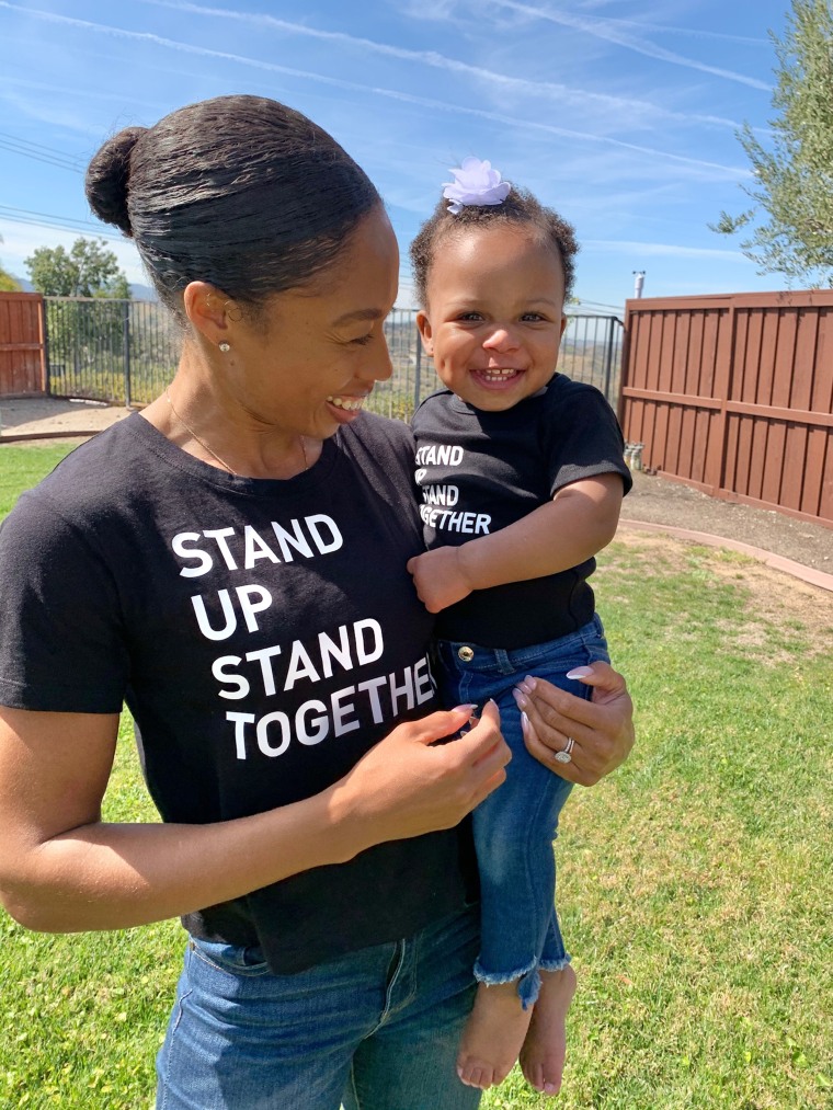 Olympian Allyson Felix with her baby girl, Camryn