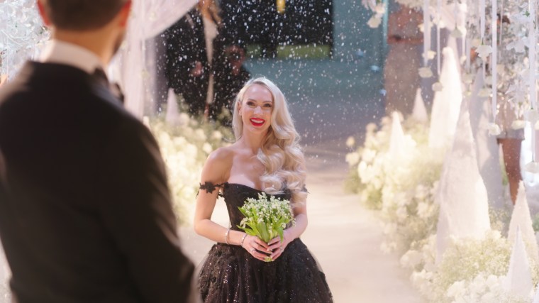 The December wedding featured a gothic winter wonderland theme.