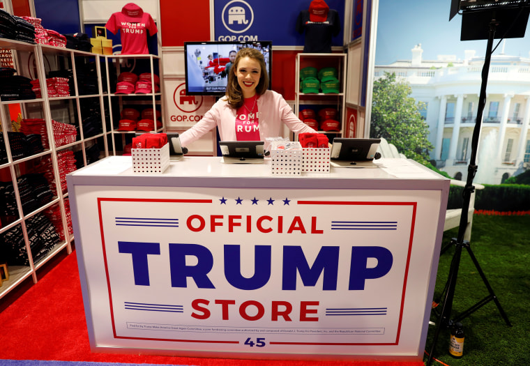 Image: Merritt Corrigan, Trump store at the CPAC conference at  National Harbor, Maryland