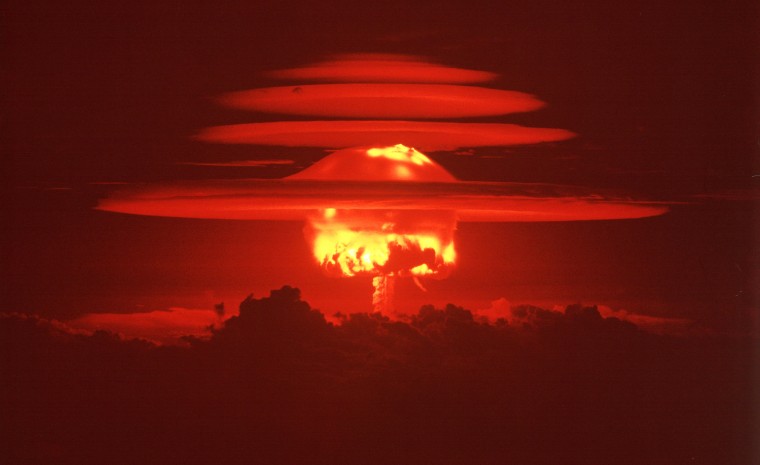 Mushroom cloud from the world's first hy