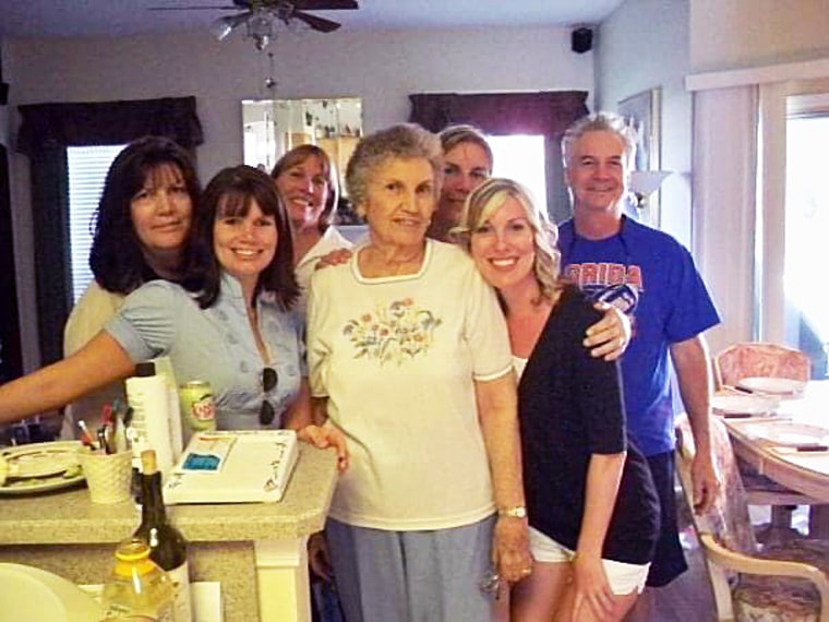 Grace Schultz, center, with members of her family.