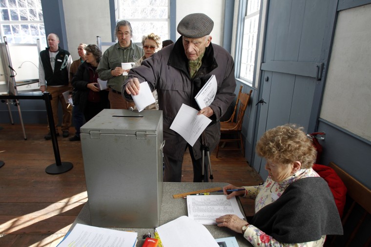 Image: Casting ballot in Vermont