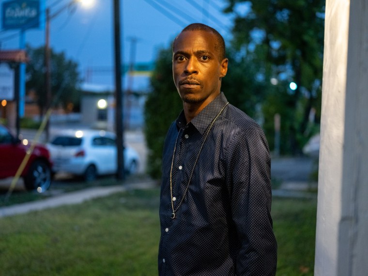 Idrissen Brown in San Antonio, Texas on July 31, 2020. He and his wife moved from Minneapolis after he had a harrowing encounter with police there in 2016.